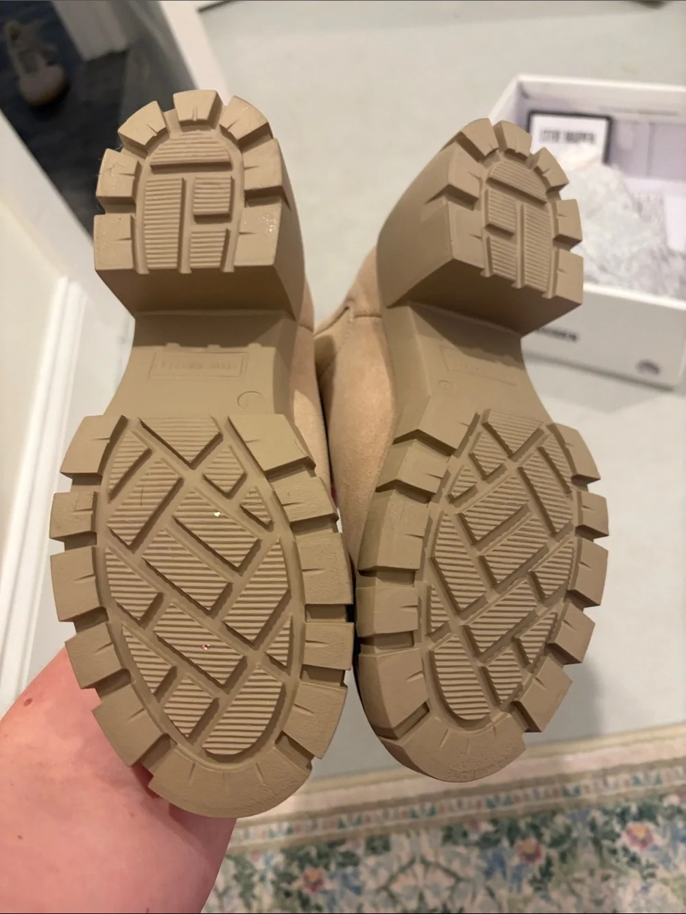 Steve Madden Beige Chunky Chelsea Ankle Boots